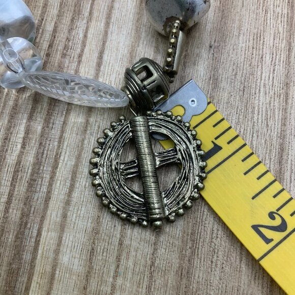 CHICO'S NWT 'Arria' Silver Gold Tone Beaded Stretchy Bracelet - Picture 2 of 5